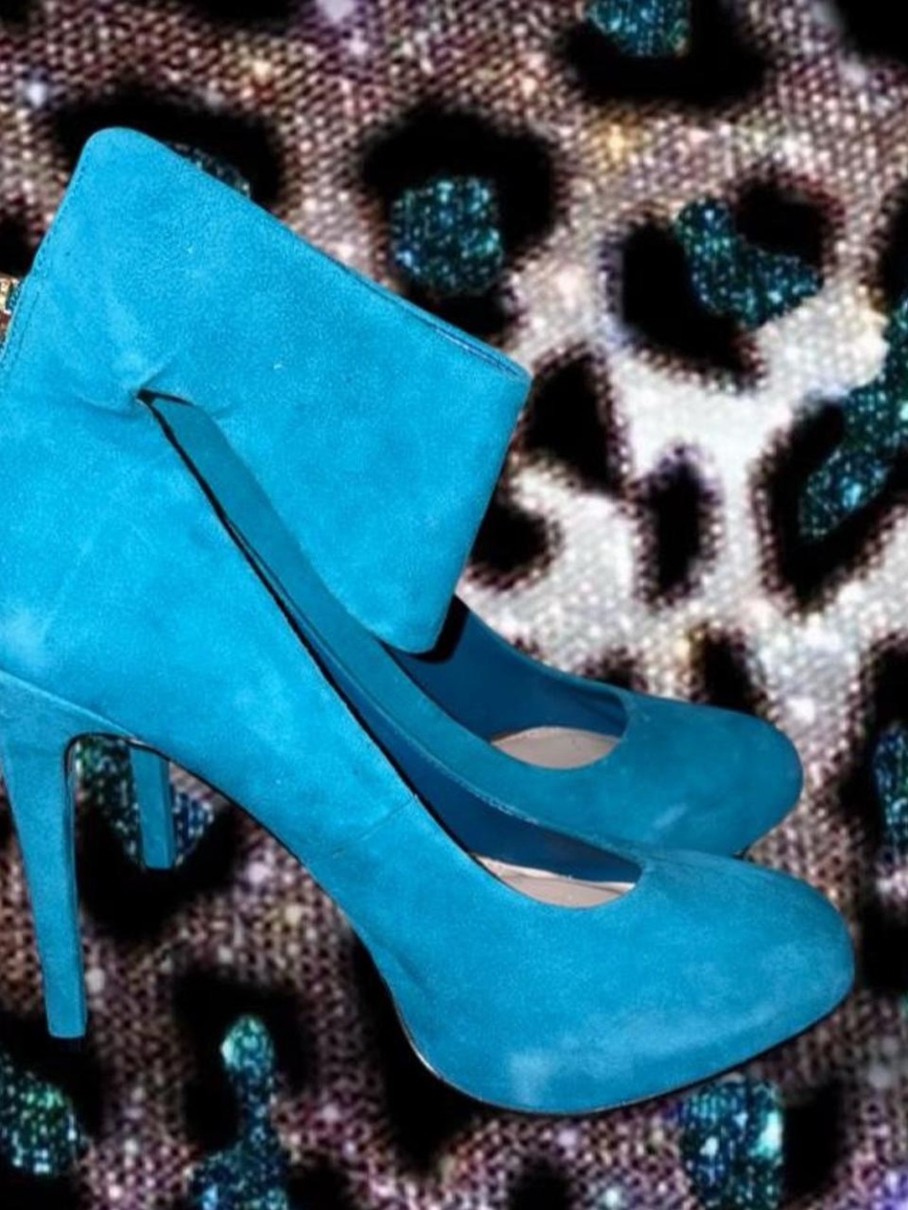 Jessica Simpson Teal Suede High Heel Pumps